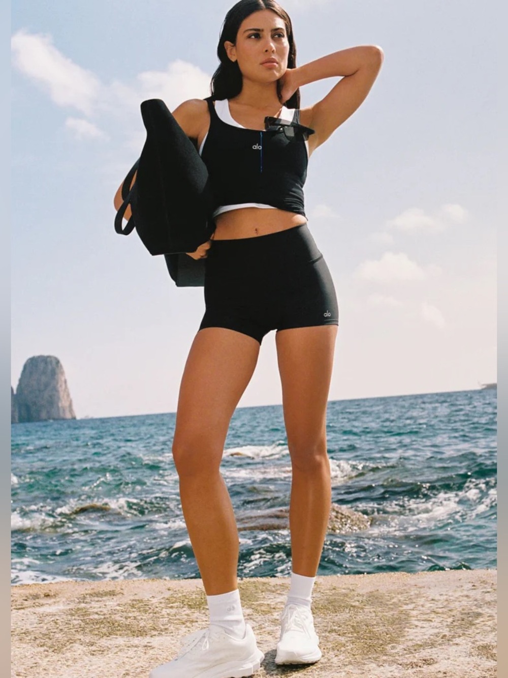 NWT ALO Yoga 3” High Waist Airlift Black Biker Shorts Size XS